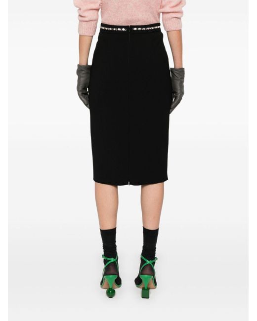 N°21 Black High Waist Embellished Midi Skirt