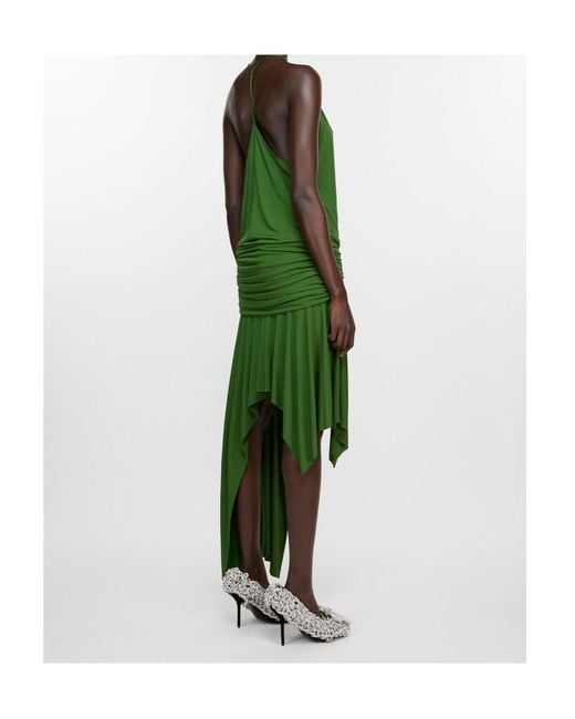 Acne Green Dikata Draped Midi Dress