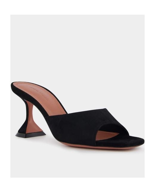 AMINA MUADDI Black Lupita 70Mm Suede Mules