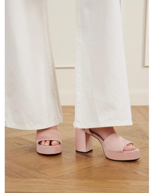 Totême Pink Satin Platform Sandals