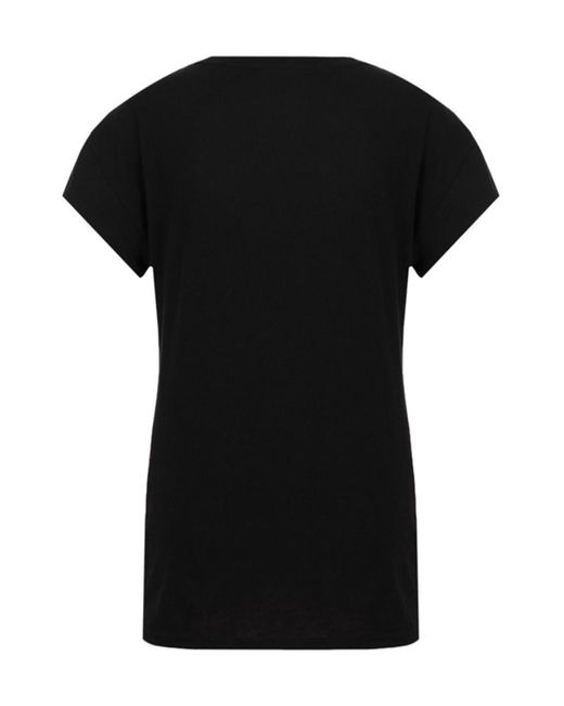 EA7 Black T-Shirt With Round Neck And Short Sleeves