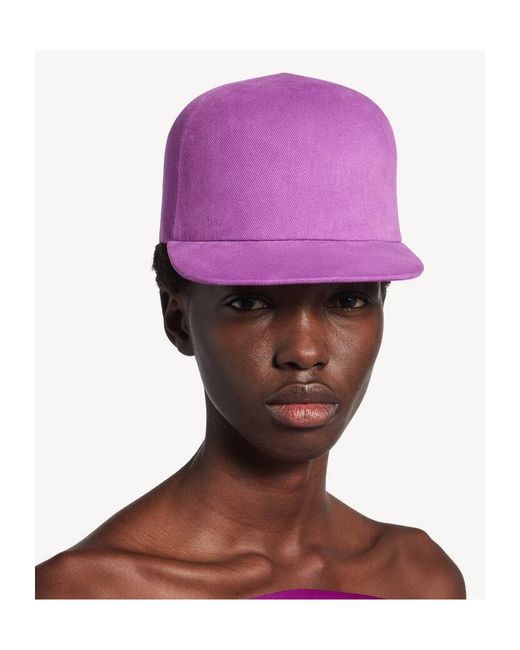 Balenciaga Purple Logo Embroidered Baseball Cap
