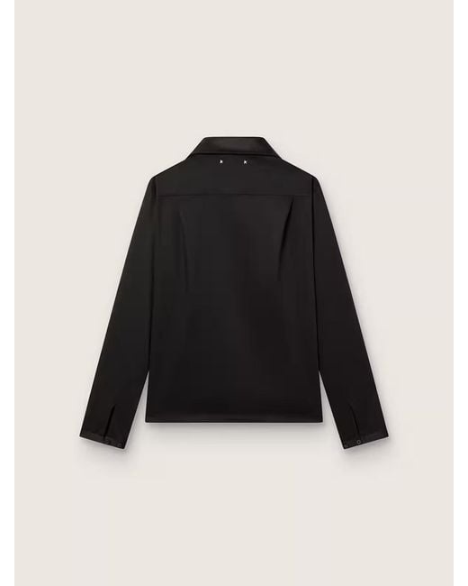 Golden Goose Deluxe Brand Black Satin Detailed Shirt for men