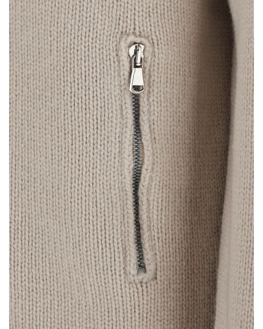 Kangra Cashmere Brown High-Neck Zip-Up Cardigan for men