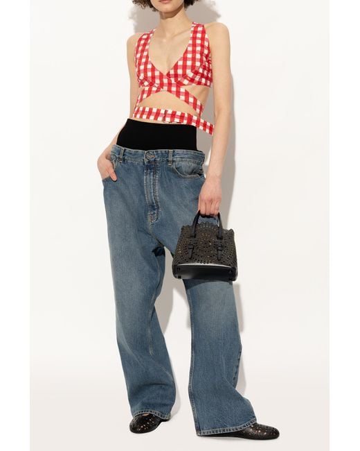 Alaïa Black Vienne Cut-Out Leather Ballerina Courts