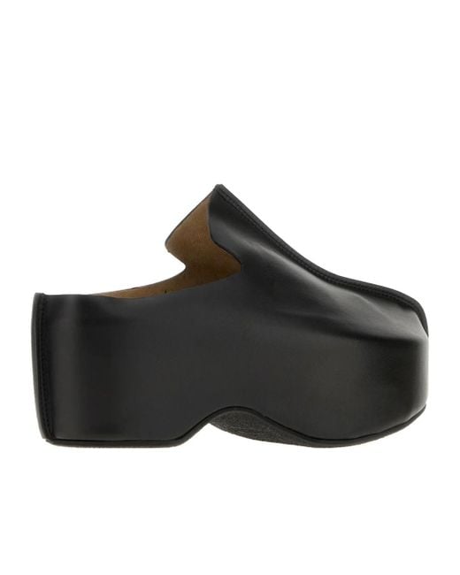 J.W. Anderson Black Round-Toe Platform Slippers