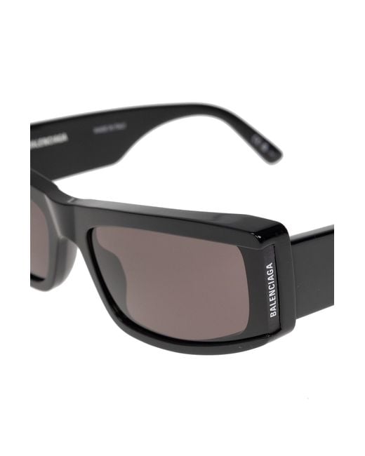 Balenciaga White Eyewear Edgy Rectangle Framed Sunglasses for men