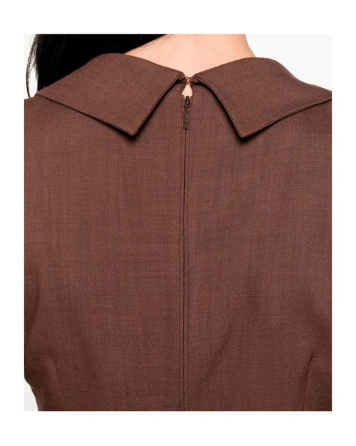 Pinko Brown Belt Midi Wrap Dress