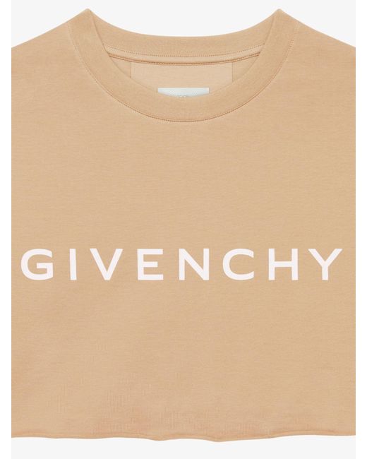 Givenchy Natural Logo Printed Cropped T-Shirt