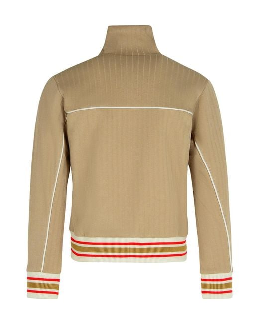 Golden Goose Deluxe Brand Natural Logo Printed Zipped Track Sweatshirt