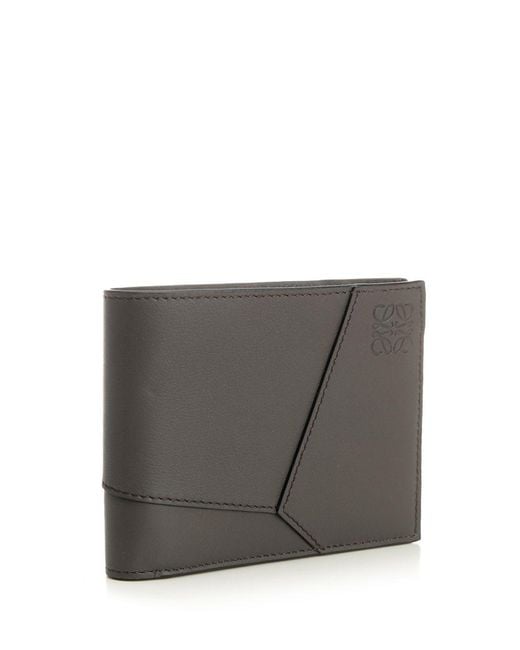 Loewe Black Logo Embossed Puzzle Bifold Wallet for men