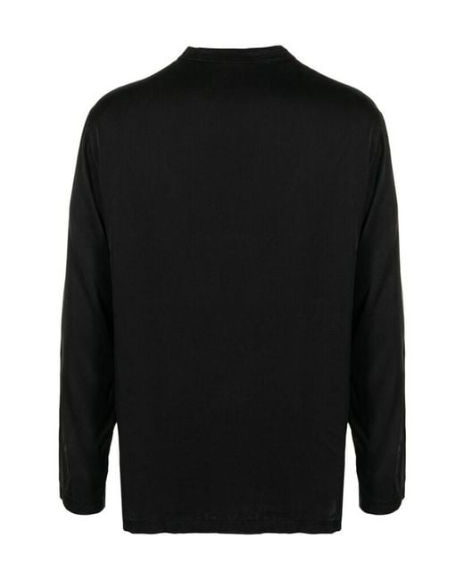 Tom Ford Black Long-Sleeved Half Buttoned Pyjama Shirt for men