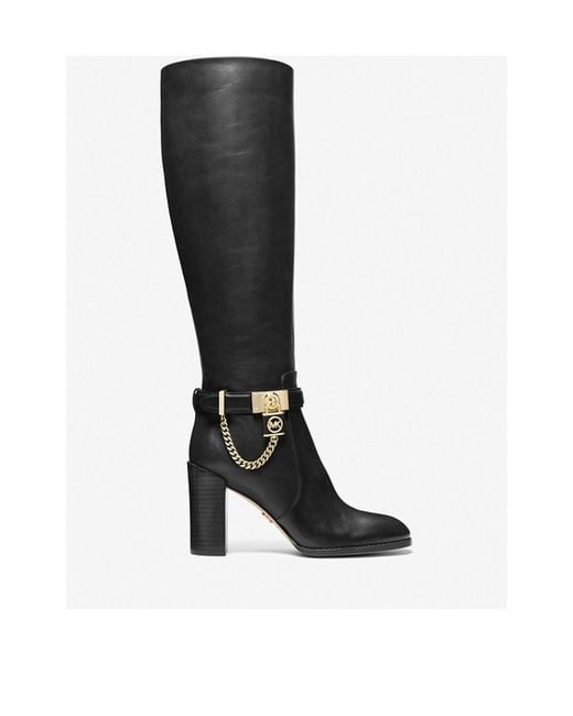 Michael Kors Black Hamilton 100Mm Leather Boots