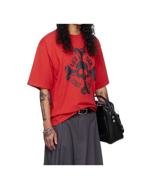 Lu'u Dan Red Concert Crew Neck T-Shirt for men