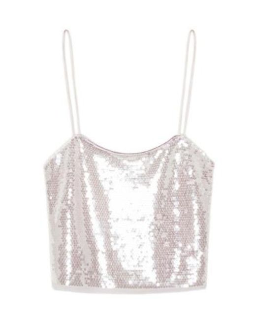 Forte_forte White Sequin Top