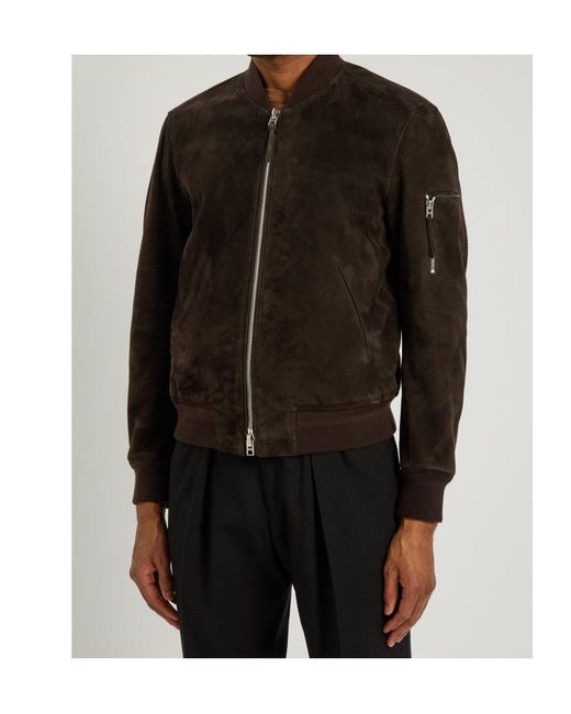 Tom Ford Black Suede Bomber Jacket for men