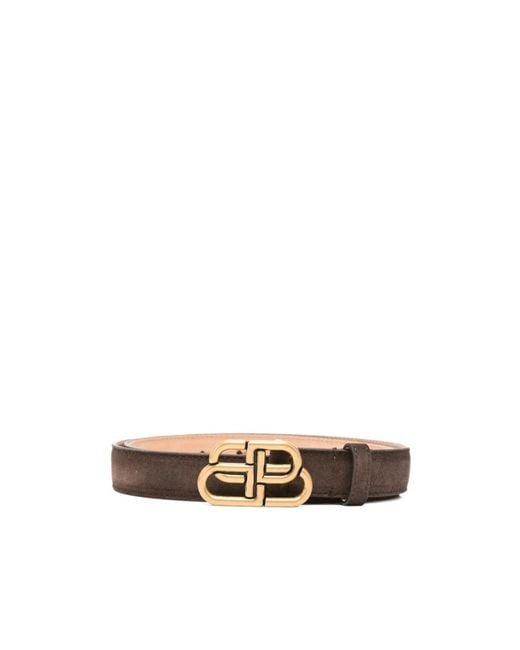 Balenciaga White Bb Thin Belt