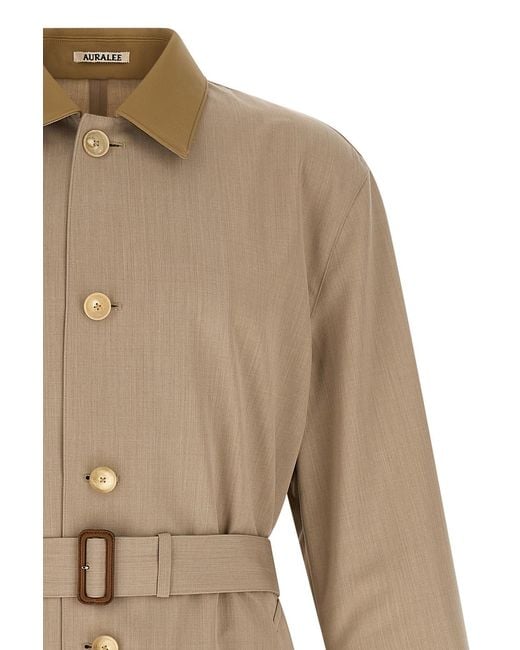 Auralee Natural Belted Coat for men