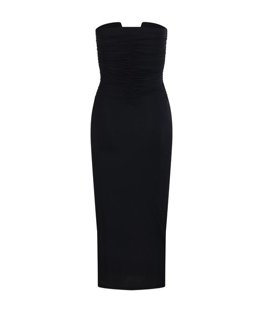 Amazuìn Black Natalie Ruched Strapless Dress