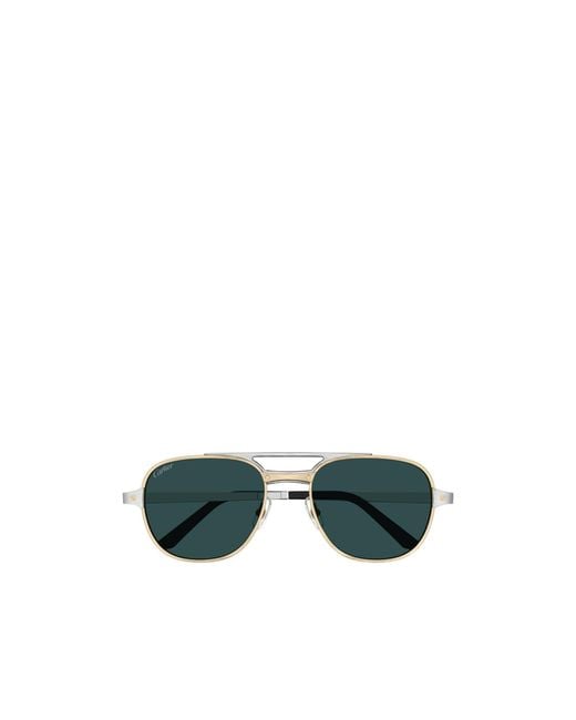Cartier Green Aviator Frame Sunglasses for men