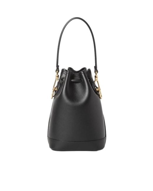 Fendi Black Mon Tresor Drawstring Mini Bucket Bag