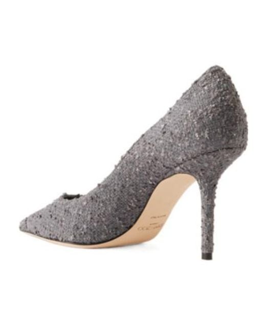 Jimmy Choo Gray Metallic Tweed Pumps