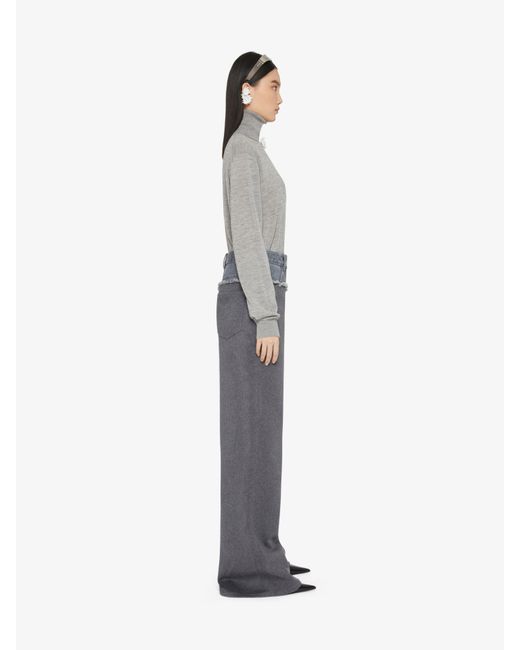 Givenchy Gray High-Waist Panelled Oversized Jeans