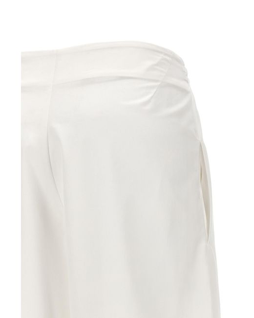 Ermanno Scervino White Drawstring Wide Leg Trousers