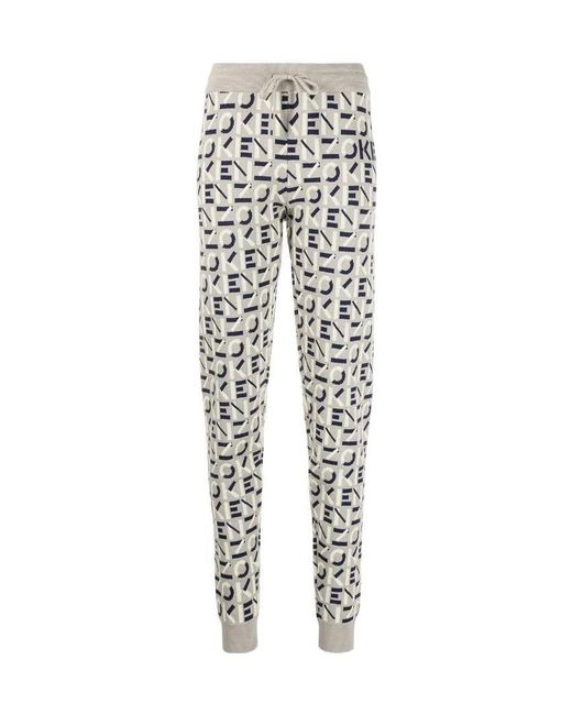 KENZO White Intarsia-Knit Leggings