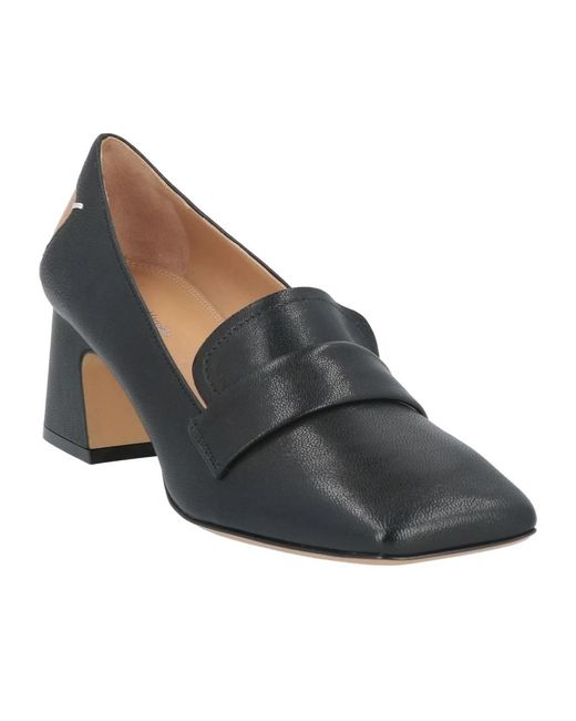 Maison Margiela Blue Square-Toe Genuine Leather Loafers