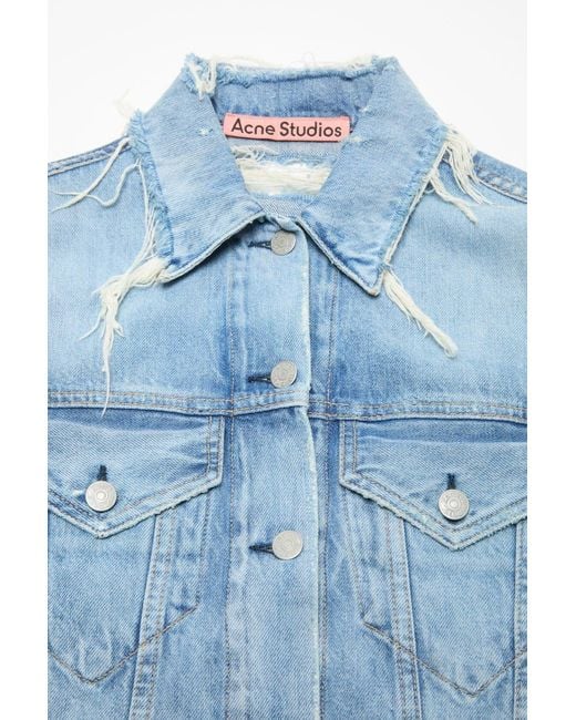 Acne Blue Distressed Denim Jacket