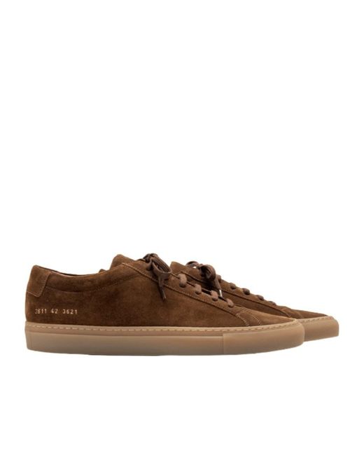Common Projects Brown Logo Low-Top Casual Shoes for men