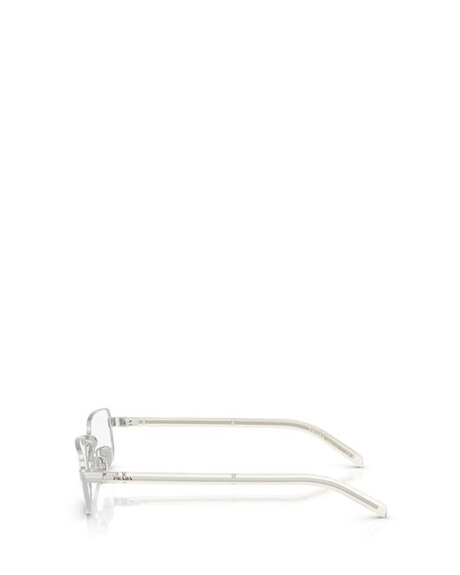 Prada White Eyewear Rectangular Frame Glasses