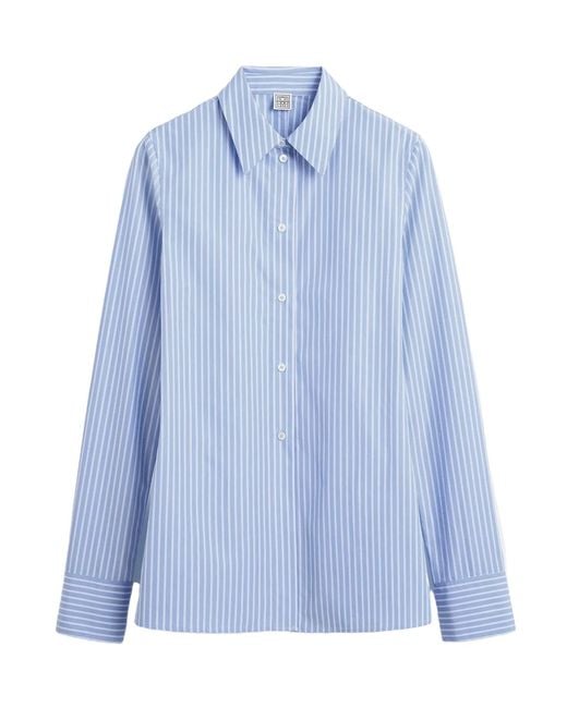 Totême Blue Striped Poplin Shirt