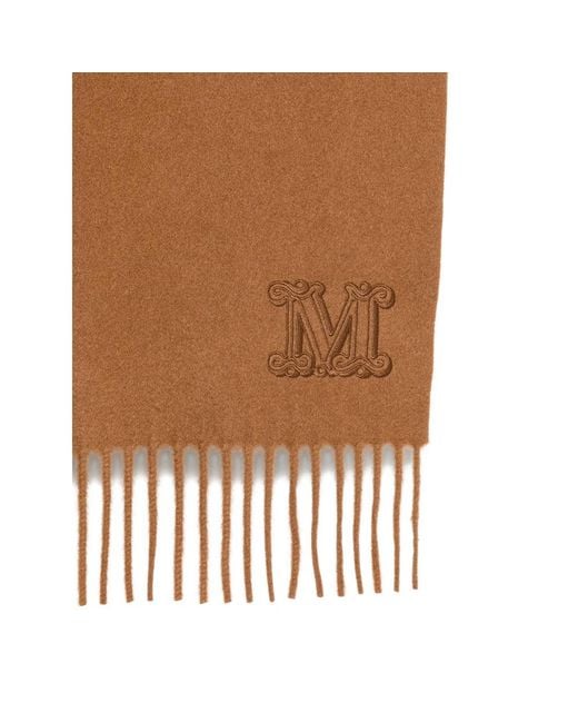 Max Mara Brown Fringed Scarf