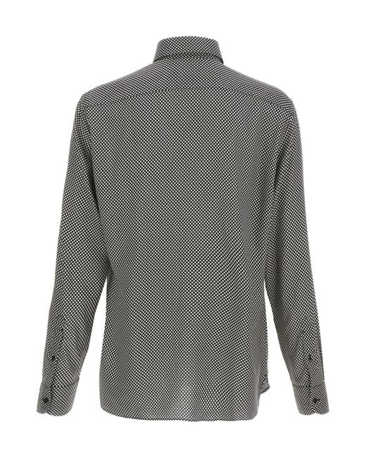 Tom Ford Gray Polka Dot Printed Shirt for men