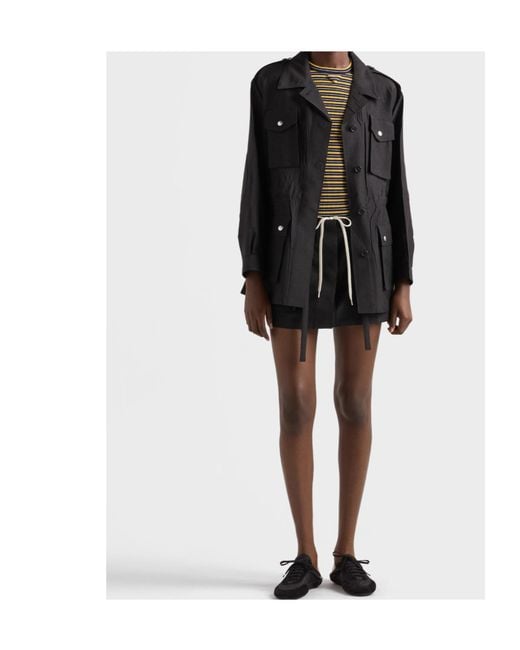Prada Black Kid Mohair-Virgin Wool Field Jacket