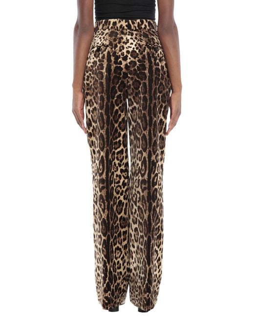 Dolce & Gabbana Brown Leopard-Print Velvet Pants