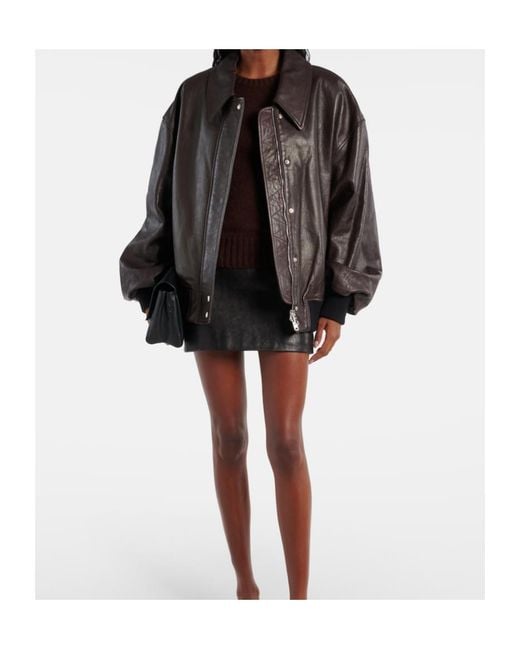 Khaite Brown Shelman Leather Blouson
