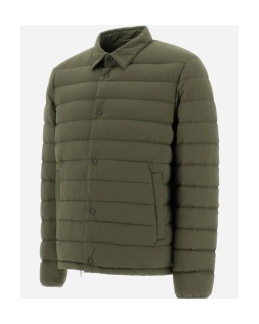 Herno Green Buttoned Long-Sleeved Jacket for men