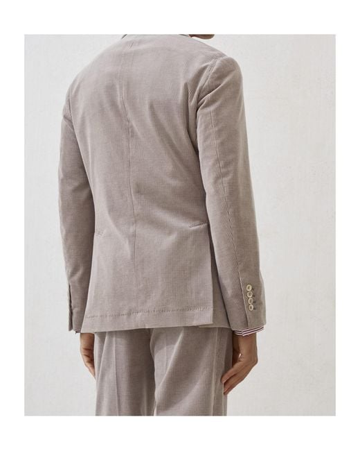 Brunello Cucinelli Gray Corduroy Blazer for men
