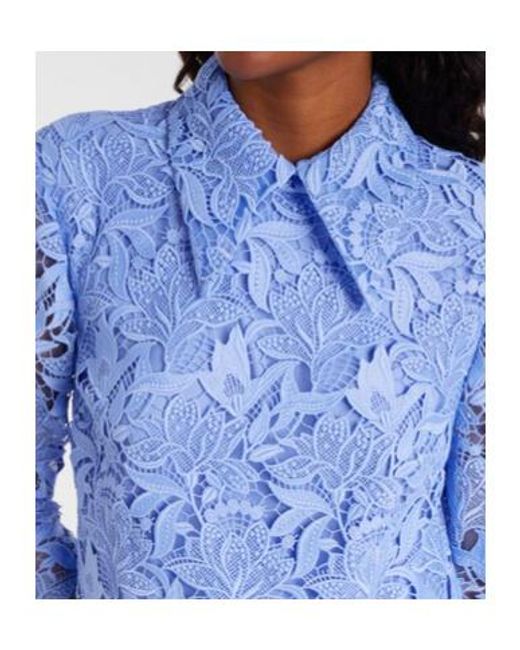 Carolina Herrera Blue Lace Minidress