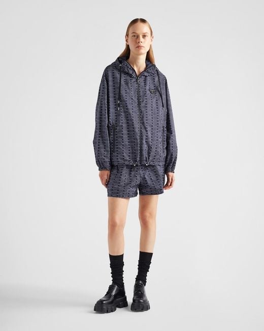 Prada Blue Zippered Casual Jacket