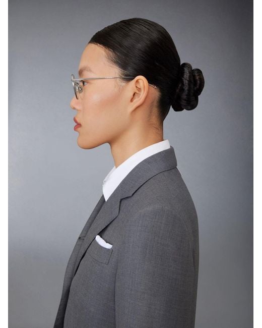 Thom Browne White Eyewear Round Frame Glasses for men