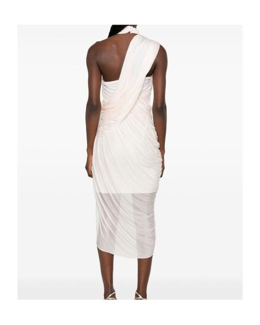 Balmain White Draped Asymmetric-Hem Mini Dress
