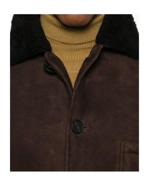 Tagliatore Black Lamb Shearling Jacket for men