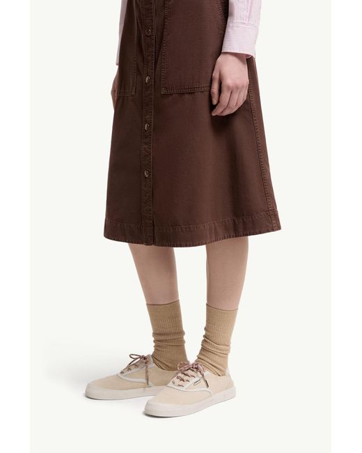 Moncler Brown Belted Knee-Length Skirt