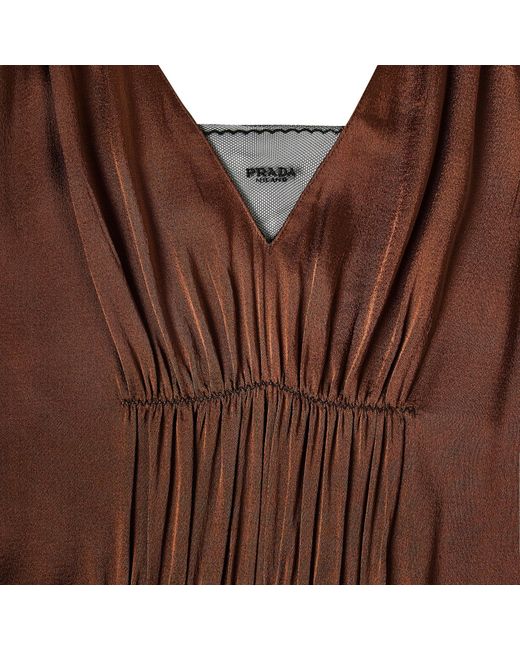 Prada Brown Spaghetti Strap Maxi Dress