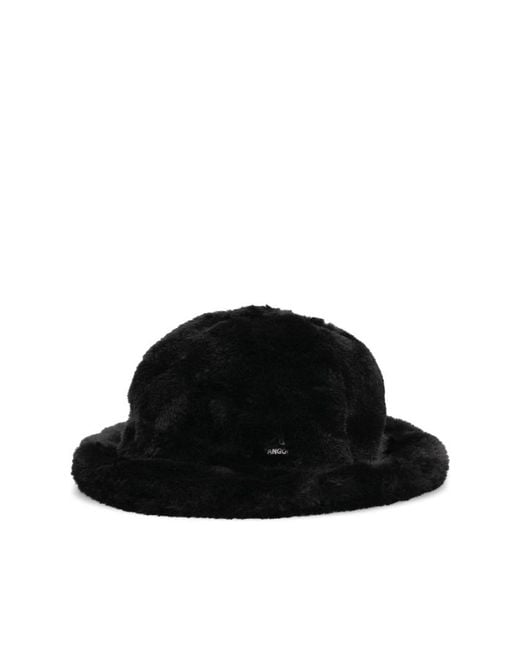 Kangol Black Faux Fur Bucket Hat for men