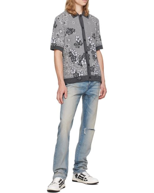 Amiri Blue Slash Jeans for men